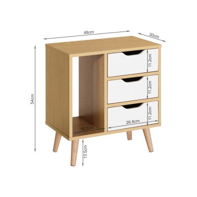 Luca Bedside Table Nightstand - Maple