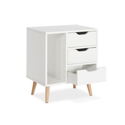 LUCA Bedside Table Nightstand - WHITE