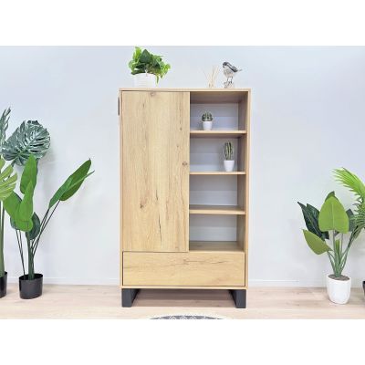 Frohna Bookshelf Cabinet with Drawer - Oak
