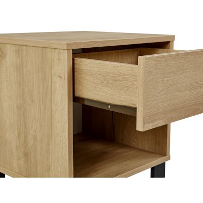 Frohna Wooden Bedside Table Nightstand - Oak