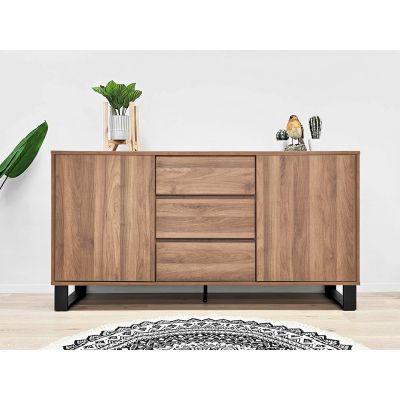 Frohna Sideboard Buffet Table with 3 Drawers - Walnut