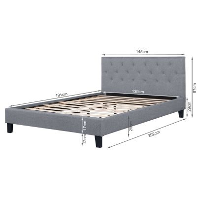 Blane Double Bed Frame - Grey