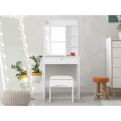 Cyclamen Dressing Table with Drawers Set 2pcs - White