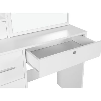 Carnation Dressing Table with Drawers Set 2pcs - White