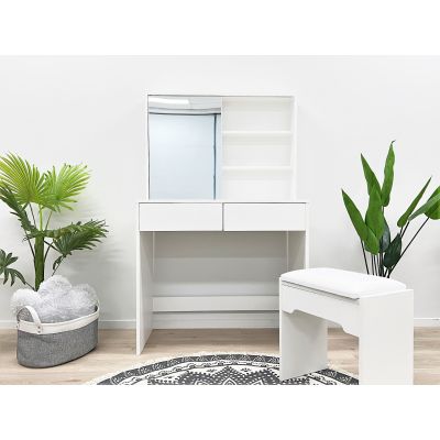 Crocus Dressing Table with Drawers Set 2pcs - White