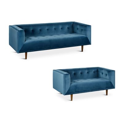 Manarola 2 Piece Sofa Set - Blue