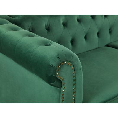 Vagas 3 Seater Velvet Sofa - Green