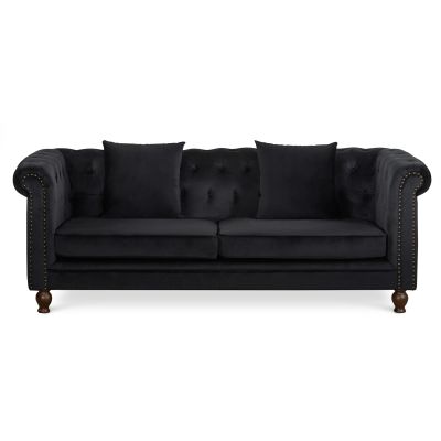 Vagas 3 Seater Sofa - Black