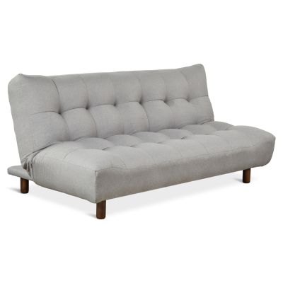 Helena 3 Seater Fabric Sofa Bed Futon with Chaise - Light Grey