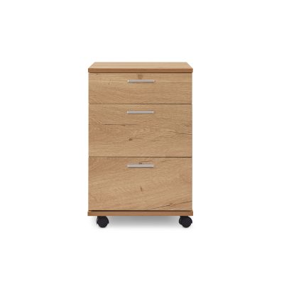 Nakia 3 Drawer Filing Cabinet - Oak