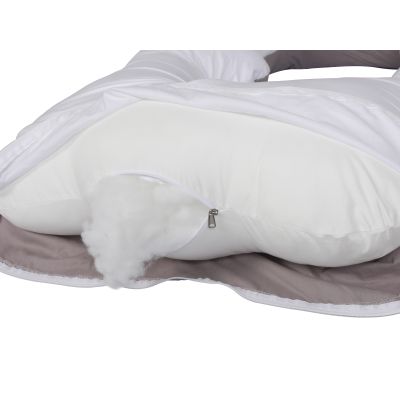 Pregnancy Maternity G-Shape Pillow - White + Grey