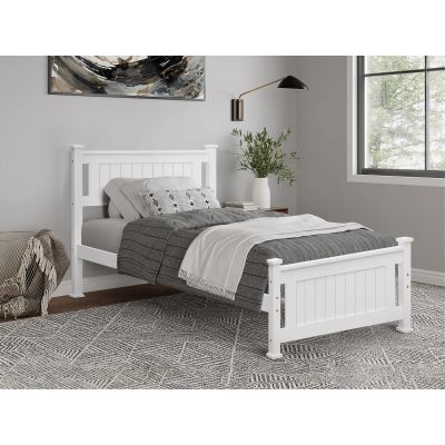 Davraz Single Wooden Bed Frame - White
