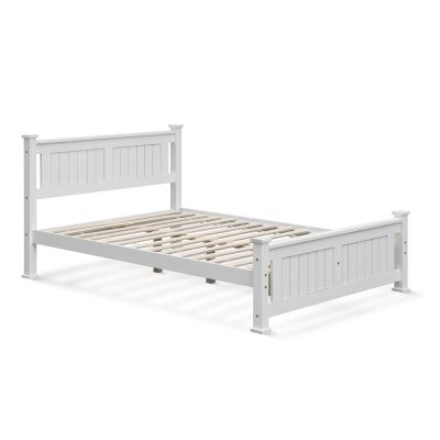 Davraz King Single Wooden Bed Frame - White