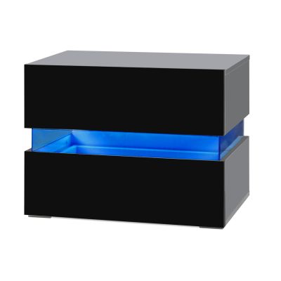 Zion LED Bedside Table - Black