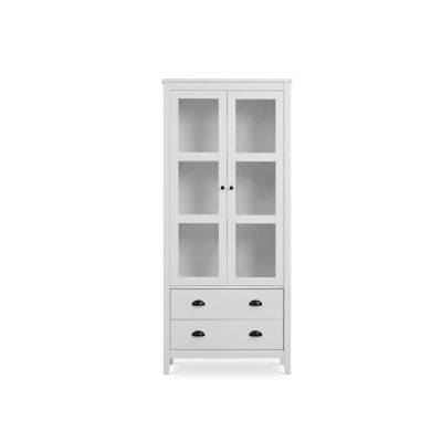 Congo Display Cabinet with 2 Drawer - White