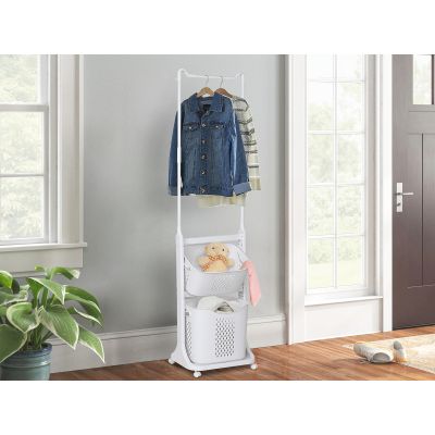Starry Clothes Rack with Laundry Basket