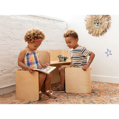 Esto Kids Table and Chair Set - Set of 3 - Natural