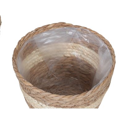 Woven Straw Baskets Indoor Planter Pot 2PCS