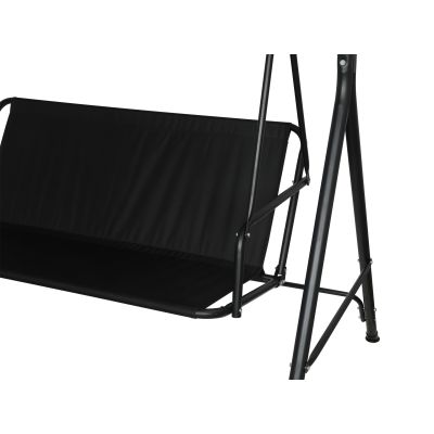 Outdoor Patio Garden 3 Seater Swing Seat Chair - Black