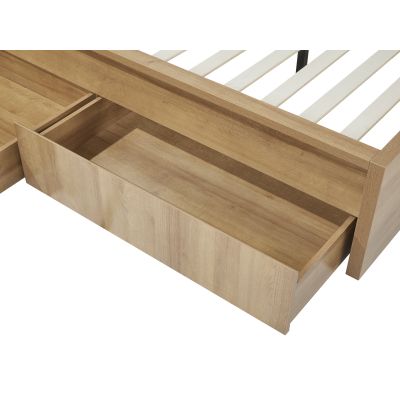 Harris King Bed Frame with Storage - Oak