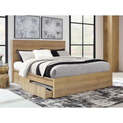 Harris Super King Bed Frame with Storage - Oak