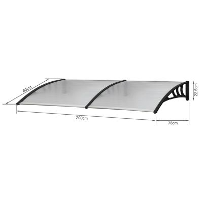 Toughout Canopy Awning Door Window Awning 2m x 0.8m