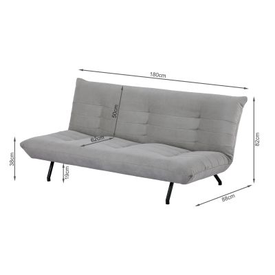 Bolivia 3 Seater Sofa Bed - Grey