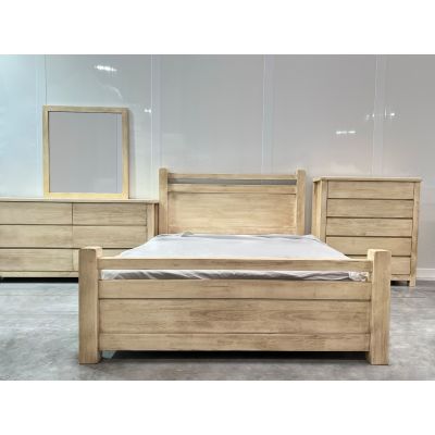 Martos Solid Acacia Wood Queen Bed Frame - Briar Smoke