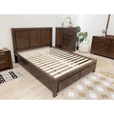 Jarvis Solid Wood Queen Bed Frame - Caramel
