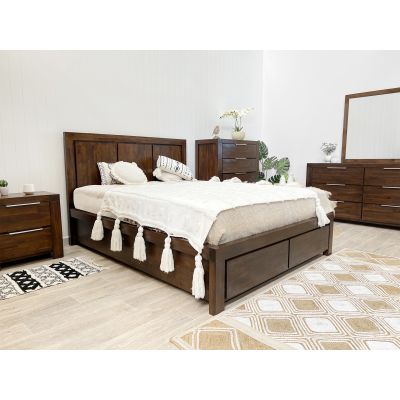 Jarvis Solid Wood Queen Bed Frame - Caramel