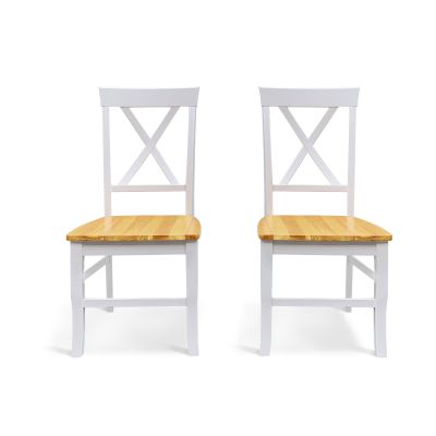 Bali Dining Chair - Set of 2 - Oak + White