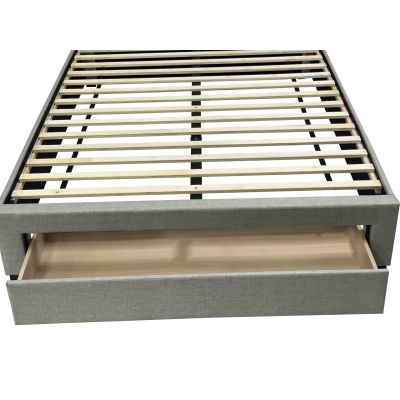Makra Queen Bed Frame with Storage - Fog