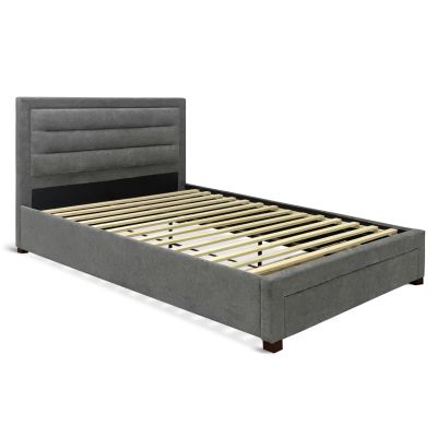 Walter Queen Bed Frame with Storage - Grey