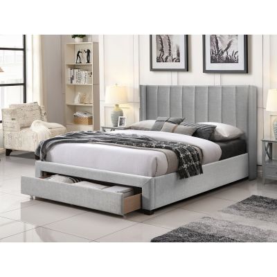 Hogan Queen Bed Frame with Storage - Light Grey