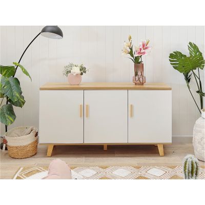 Alton Sideboard Buffet Table - Natural+White