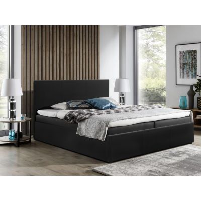 Carbine Double PU Gas Lift Storage Bed Frame - Black