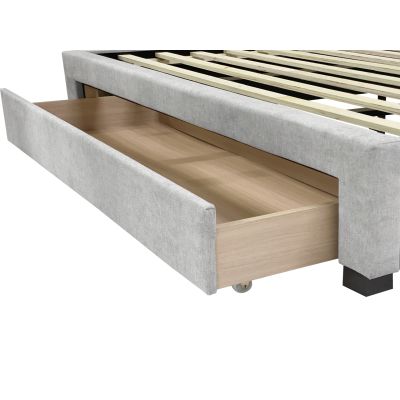 Barney Super King Bed Frame with Storage - Light Grey