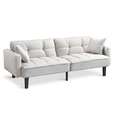 Boston 3 Seater Sofa Bed - Oat White