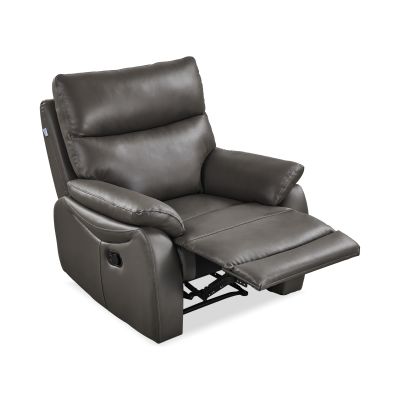 Charlton Leather Recliner Chair - Grey