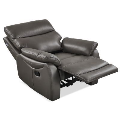 Charlton Leather Recliner Chair - Grey