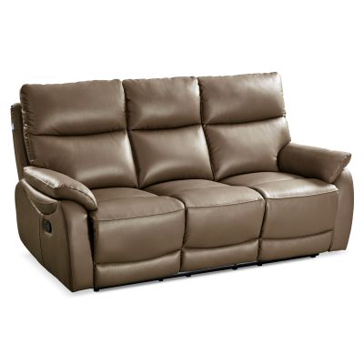 Charlton Manual Leather Recliner Sofa Set - Brown