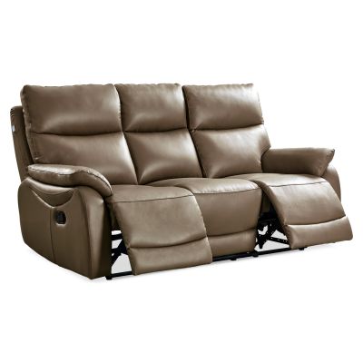 Charlton Manual Leather Recliner Sofa Set - Brown