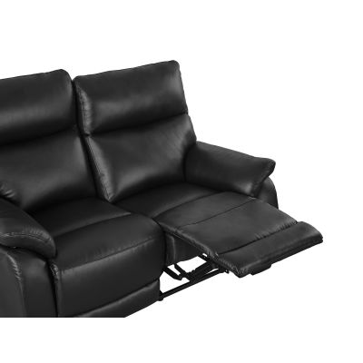 Charlton Leather 2 Seater Recliner Sofa - Black