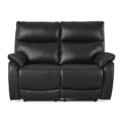 Charlton Leather 2 Seater Recliner Sofa - Black