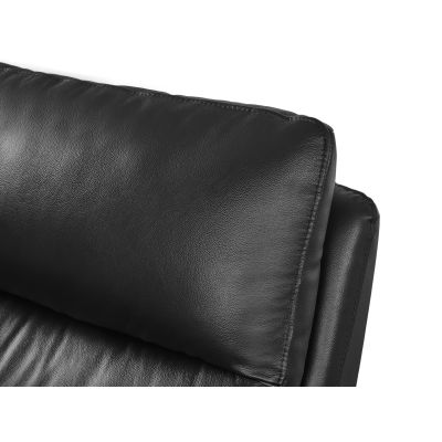 Foxton Full Leather 3 Seater Recliner Sofa - Black