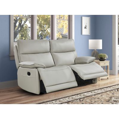 Wellsford Manual Leather 2 Seater Recliner Sofa - Grey