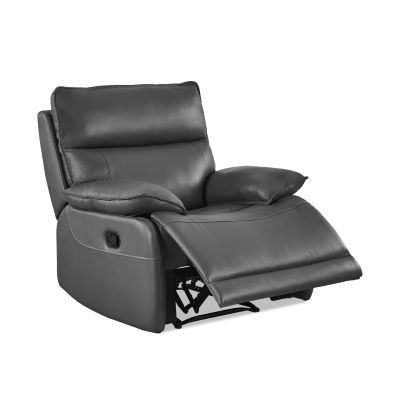 Wellsford Manual Leather Recliner Chair - Graphite