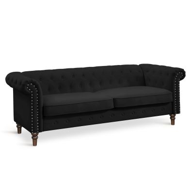 Chesley 3 Piece Sofa Set - Black