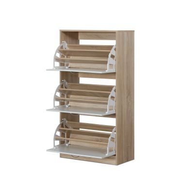 Anau 3 Drawer Shoe Cabinet Storage Rack - Oak