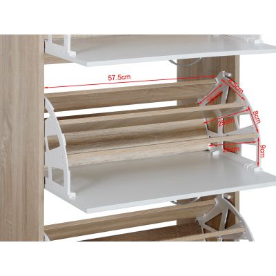 Anau 3 Drawer Shoe Cabinet Storage Rack - Oak